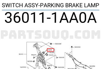 Nissan 360111AA0A SWITCH ASSY-PARKING BRAKE LAMP