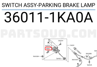 Nissan 360111KA0A SWITCH ASSY-PARKING BRAKE LAMP