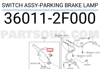Nissan 360112F000 SWITCH ASSY-PARKING BRAKE LAMP