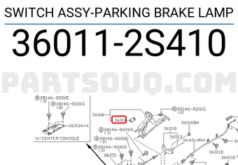 Nissan 360112S410 SWITCH ASSY-PARKING BRAKE LAMP