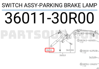 Nissan 3601130R00 SWITCH ASSY-PARKING BRAKE LAMP