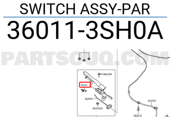 Nissan 360113SH0A SWITCH ASSY-PAR