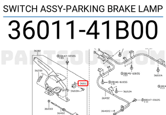 Nissan 3601141B00 SWITCH ASSY-PARKING BRAKE LAMP