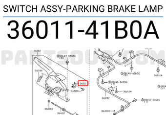Nissan 3601141B0A SWITCH ASSY-PARKING BRAKE LAMP