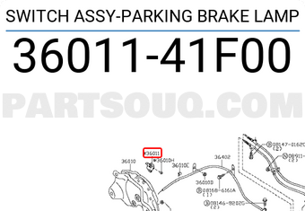 Nissan 3601141F00 SWITCH ASSY-PARKING BRAKE LAMP