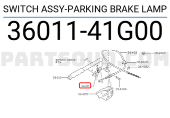 Nissan 3601141G00 SWITCH ASSY-PARKING BRAKE LAMP