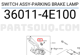 Nissan 360114E100 SWITCH ASSY-PARKING BRAKE LAMP