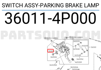 Nissan 360114P000 SWITCH ASSY-PARKING BRAKE LAMP