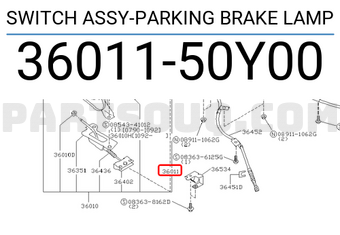 Nissan 3601150Y00 SWITCH ASSY-PARKING BRAKE LAMP