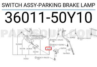 Nissan 3601150Y10 SWITCH ASSY-PARKING BRAKE LAMP
