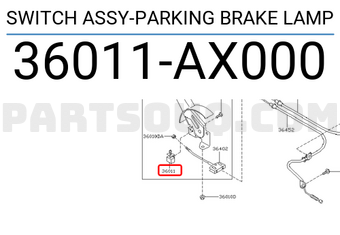 Nissan 36011AX000 SWITCH ASSY-PARKING BRAKE LAMP