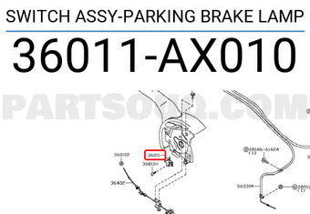 Nissan 36011AX010 SWITCH ASSY-PARKING BRAKE LAMP