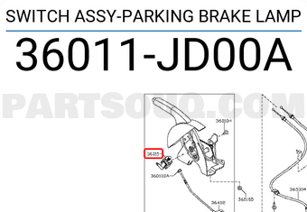 Nissan 36011JD00A SWITCH ASSY-PARKING BRAKE LAMP
