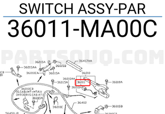 Nissan 36011MA00C SWITCH ASSY-PAR