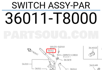 Nissan 36011T8000 SWITCH ASSY-PAR