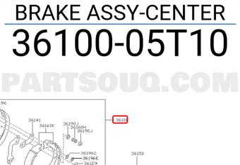 Nissan 3610005T10 BRAKE ASSY-CENTER