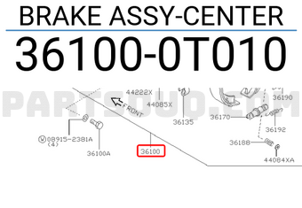Nissan 361000T010 BRAKE ASSY-CENTER