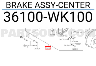 Nissan 36100WK100 BRAKE ASSY-CENTER
