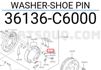 Nissan 36136C6000 WASHER-SHOE PIN