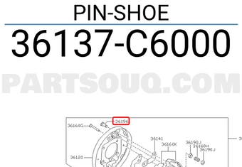 Nissan 36137C6000 PIN-SHOE