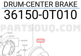 Nissan 361500T010 DRUM-CENTER BRAKE