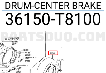 Nissan 36150T8100 DRUM-CENTER BRAKE