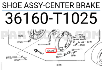 Nissan 36160T1025 SHOE ASSY-CENTER BRAKE