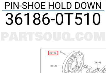 Nissan 361860T510 PIN-SHOE HOLD DOWN