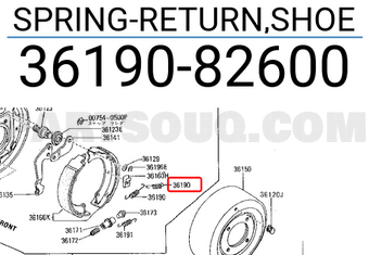 Nissan 3619082600 SPRING-RETURN,SHOE
