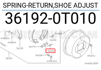 Nissan 361920T010 SPRING-RETURN,SHOE ADJUST