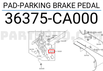 Nissan 36375CA000 PAD-PARKING BRAKE PEDAL