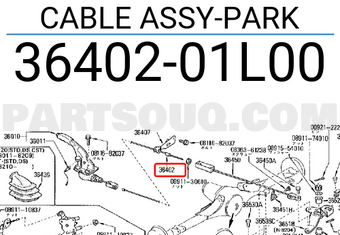 Nissan 3640201L00 CABLE ASSY-PARK