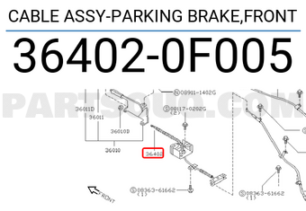 Nissan 364020F005 CABLE ASSY-PARKING BRAKE,FRONT