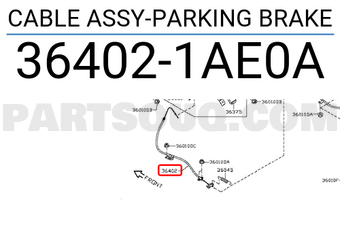 Nissan 364021AE0A CABLE ASSY-PARKING BRAKE