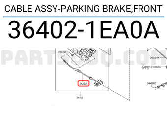 Nissan 364021EA0A CABLE ASSY-PARKING BRAKE,FRONT