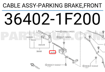Nissan 364021F200 CABLE ASSY-PARKING BRAKE,FRONT