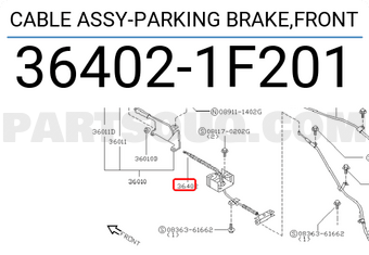 Nissan 364021F201 CABLE ASSY-PARKING BRAKE,FRONT