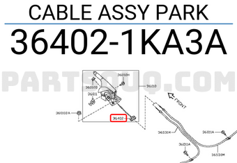 Nissan 364021KA3A CABLE ASSY PARK
