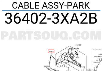Nissan 364023XA2B CABLE ASSY-PARK