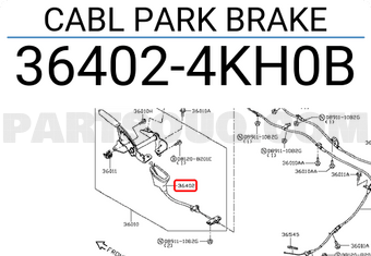 Nissan 364024KH0B CABL PARK BRAKE