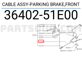 Nissan 3640251E00 CABLE ASSY-PARKING BRAKE,FRONT