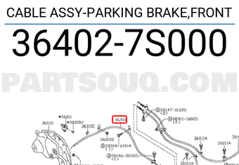 Nissan 364027S000 CABLE ASSY-PARKING BRAKE,FRONT