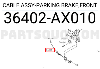 Nissan 36402AX010 CABLE ASSY-PARKING BRAKE,FRONT