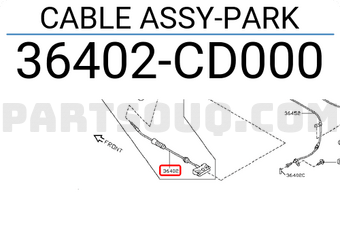 Nissan 36402CD000 CABLE ASSY-PARK
