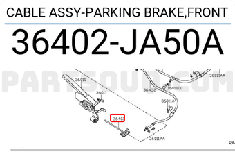 Nissan 36402JA50A CABLE ASSY-PARKING BRAKE,FRONT