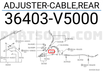 Nissan 36403V5000 ADJUSTER-CABLE,REAR