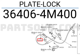 Nissan 364064M400 PLATE-LOCK