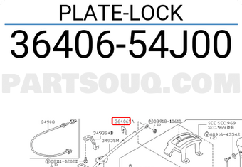 Nissan 3640654J00 PLATE-LOCK