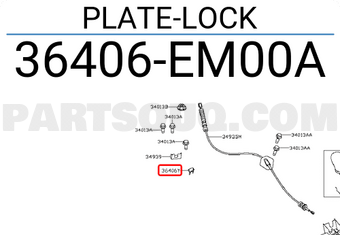 Nissan 36406EM00A PLATE-LOCK