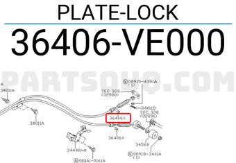 Nissan 36406VE000 PLATE-LOCK